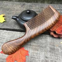 米芒 时尚长柄黑金檀木梳 2把装