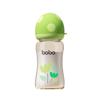 乐儿宝/bobo 玻璃奶瓶 宽口径 防胀气 防摔 新生儿初生儿 160ml【青草绿*S码奶嘴】 1个