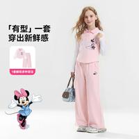 Disney baby 迪士尼宝宝 女童春装洋气POLO+宽松阔腿裤两件套显瘦T恤长裤儿童套装