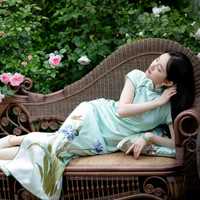  一城风絮 真丝缎重工绣花 女士旗袍