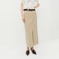 LILY 女士绵羊毛开叉直筒半身裙