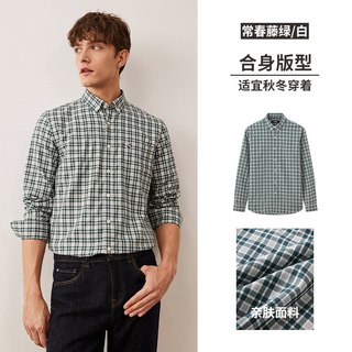  navigare/纳维凯尔 天丝 男士衬衫 常春藤绿白 3XL