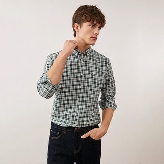  navigare/纳维凯尔 天丝 男士衬衫 常春藤绿白 3XL