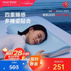 MLILY 深睡枕pro 成人记忆棉枕头 68*38*10/7cm 冰沁蓝