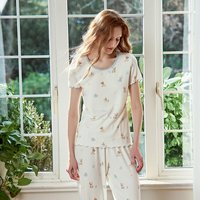 emxee's 嫚熙春夏超柔丝麻女士睡衣深睡女士家居服套装新款