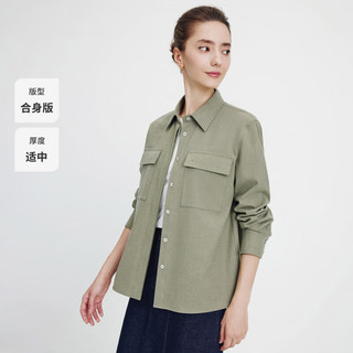  navigare/纳维凯尔 磨毛保暖 女士长袖衬衫 鼠尾草灰绿 L