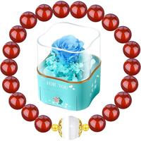 东方佳人 红色宝石串珠纯银手镯女款2025新款