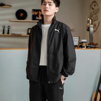 PUMA 薄款梭织夹克立领男装休闲舒适健身训练内里网衬运动风衣外套上衣