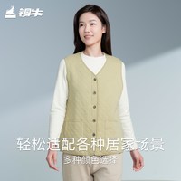 铜牛 菱形环提花暖棉家居女马甲 2024秋冬新款上衣女VS343