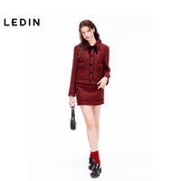 乐町 千金红色小香风外套 C1BBE4319