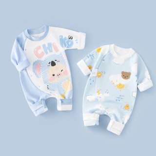 多嘻噜卡 两件装  中小童长袖衣服洋气外出服春秋新款绅士款爬服休闲连体衣