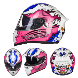 TORC 3C认证 摩托车全盔双镜片 T128 星野焰