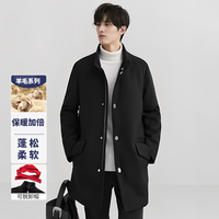 Artsdon/阿仕顿 中长款 男士休闲大衣 可脱卸帽 黑色V9T20500 175