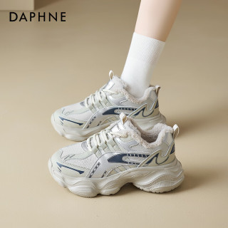 达芙妮 超值热销！ 加绒厚底老爹鞋 增高休闲鞋