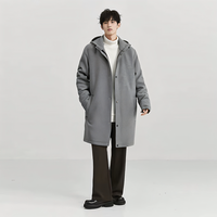 Artsdon/阿仕顿 中长款 男士大衣 可脱卸帽 中灰V9T20400 170