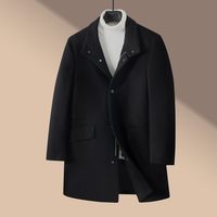 Artsdon/阿仕顿 中长款 男士大衣 可脱卸帽 黑色V9T20600 180