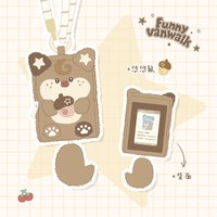 VANWALK 松果部落 毛绒兔子卡套卡包女生可爱小巧迷你零钱包可斜挎