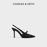 CHARLES & KEITH 女士缎面蝴蝶结尖头高跟凉鞋 CK1-60361556