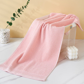 纯棉32股吸水速干斜纹毛巾浅粉