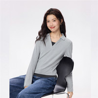 GIORDANO/佐丹奴 弹力 女士Polo衫 07 花纱灰 M