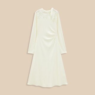 爱依服 连衣裙2025秋冬新款法式甜美温柔小女人气质连衣长裙