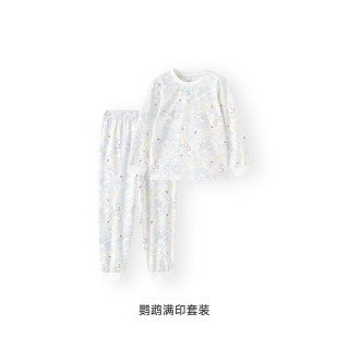 英氏 儿童春秋季全棉保暖内衣套装 鹦鹉满印套装 套头衫＋裤子（多款可选）