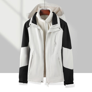 德尔.默克 山系冲锋服男女上衣三合一可拆卸两件套防风耐磨