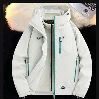 德尔.默克 山系冲锋夹克防风三合一两件套 浅豆绿【男女同款】 S