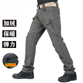 德尔.默克 冲锋加绒软壳裤男款滑雪多袋裤抓绒裤