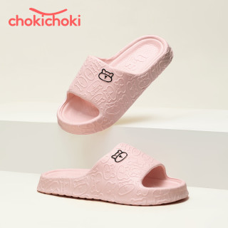 Chokichoki EVA 凉拖鞋 居家情侣拖鞋防滑不易臭脚 桃粉色 可爱小熊