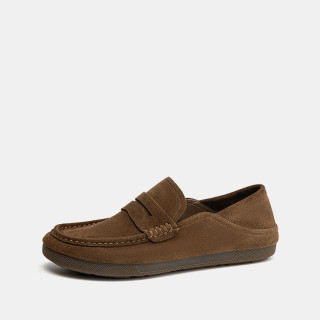 88VIP：奥康 男鞋春秋乐福鞋一脚蹬复古时尚套脚休闲轻便软底豆豆鞋