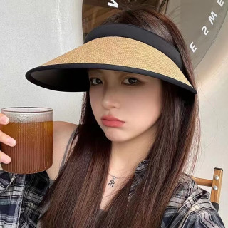 勋阳宇乐 女式防晒沙滩太阳帽 卡其色 G标