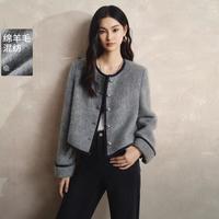 YIGUE/亦谷 含绵羊毛 女士毛呢外套