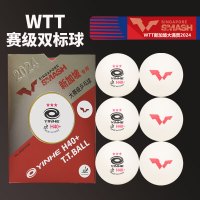 银河 乒乓球三星兵乓球新材料H40+铂力有比赛用球 WTT比赛双标有缝三星球 (6只装) 白色