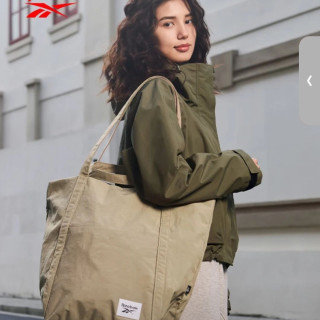 Reebok 大容量托特包通勤户外休闲单肩包手提包大女士款包卡其色