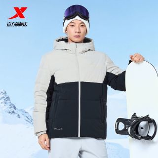 特步 有暖气羽绒服男加厚保暖连帽轻薄显瘦百搭休闲976429190173