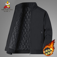 稻草人 中老年加绒加厚立领保暖夹克衫