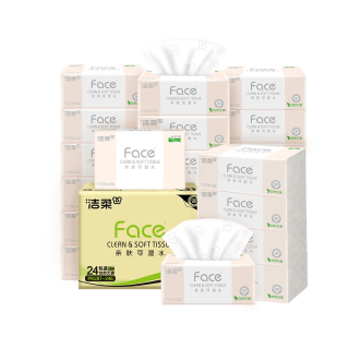 洁柔 抽纸 粉Face柔韧3层110抽*24包