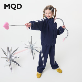 马骑顿 女童26春新款甜酷街潮出游个性穿搭立领休闲套装 藏青 140