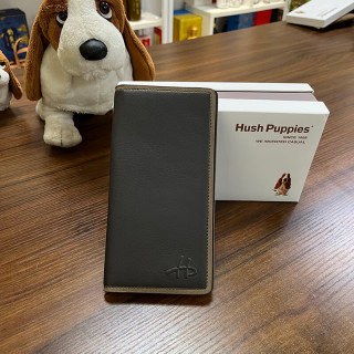 暇步士 男士钱包 头层牛皮长款钱夹卡包 灰色