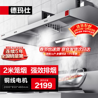 德玛仕 商用油烟机智能抽油烟机食堂饭店厨房油烟排烟土灶砖灶油烟机大吸力