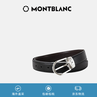 万宝龙 男士牛皮革针扣腰带 113834 黑色 120