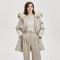 BADGLEY MISCHKA 可拆卸兔毛内胆连帽派克服