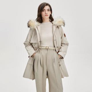 BADGLEY MISCHKA 可拆卸兔毛内胆连帽派克服