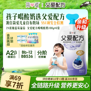简爱 父爱配方系列 吸吸酸奶 2%蔗糖果蔬味 100g*6袋