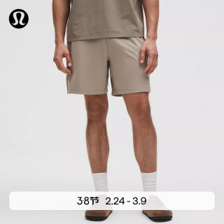 lululemon 男士针织短裤 暖褐灰 XL