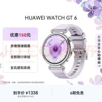 华为 WATCH GT 6 智能手表 41mm 流光紫 氟橡胶表带（北斗、GPS、血氧）
