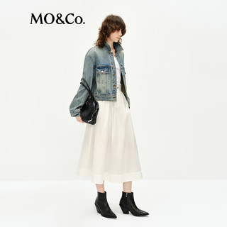  MO&Co./摩安珂 做旧感洗水纹理 女士牛仔夹克