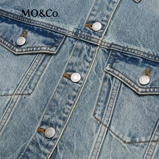  MO&Co./摩安珂 做旧感洗水纹理 女士牛仔夹克