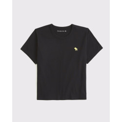 Abercrombie & Fitch 百搭修身 女装经典小麋鹿图案圆领短袖T恤 25夏季